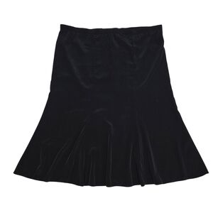 Vintage Regal Black Trumpet Flare Midi Skirt Fits 18/20 2X Made in USA 41" Waist